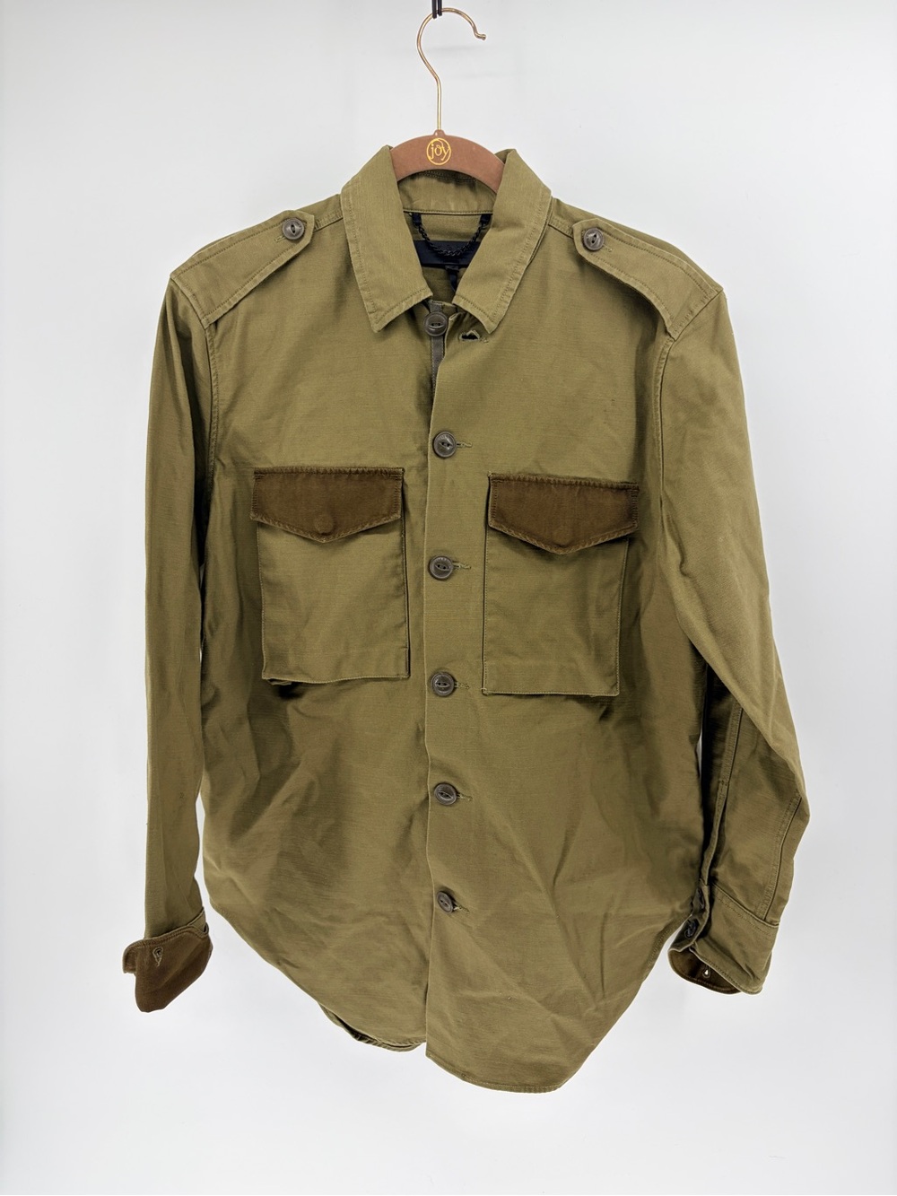 Rag & Bone Olive Green Military-Style Surplus Button Front Shacket - Small - *